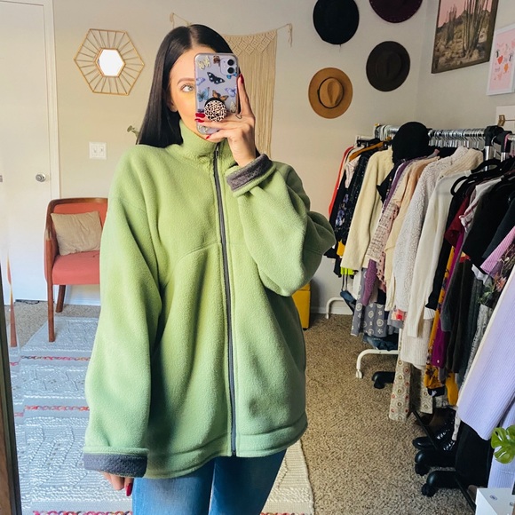 Patagonia Jackets & Blazers - Patagonia Synchilla Green Fleece Zip Up Jacket